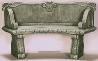 Thumbnail for Palladio Curved Outdoor Cast Stone Garden Bench Benches Tuscan 
