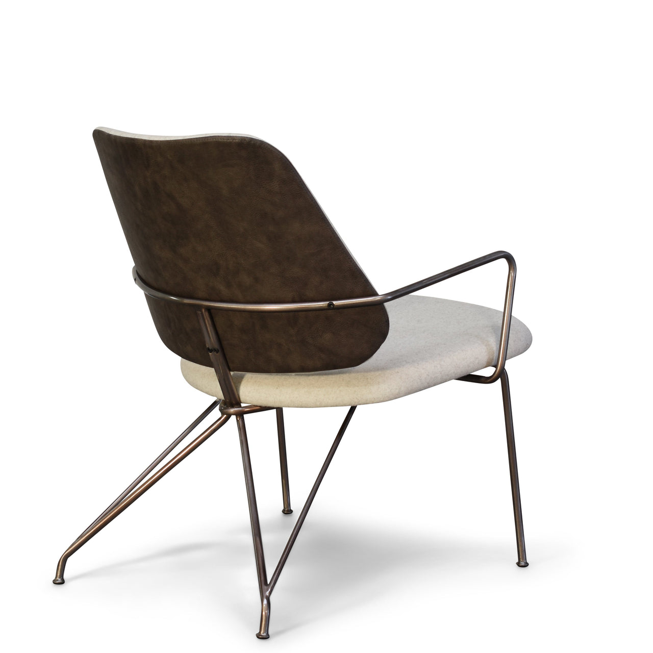 Taylor Modern Lounge Arm Chair with Matte Black Steel Legs (Leather Back & Upholstered Seat) Dining Chair Gingko 