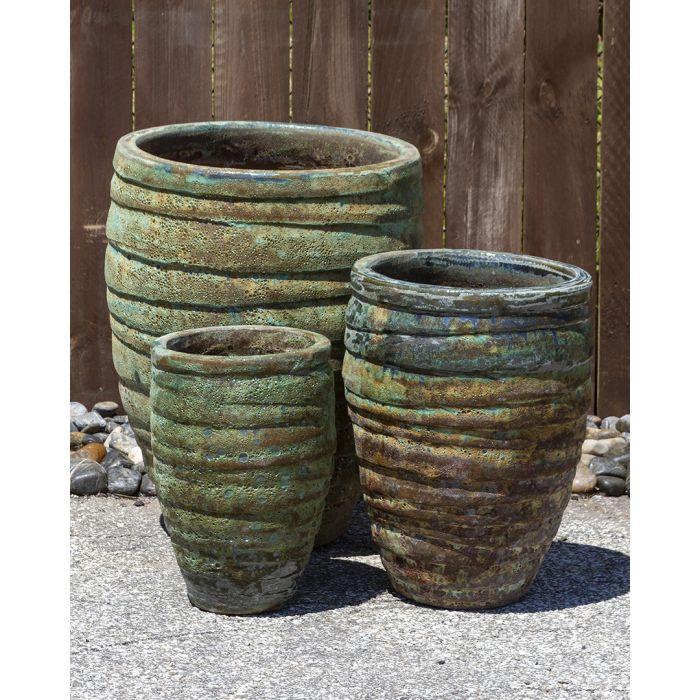 One of a Kind FNT40612 Ceramic Triple Vase Complete Fountain Kit Vase Fountain Blue Thumb 