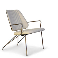 Thumbnail for Taylor Modern Lounge Arm Chair with Matte Black Steel Legs (Leather Back & Upholstered Seat) Dining Chair Gingko 