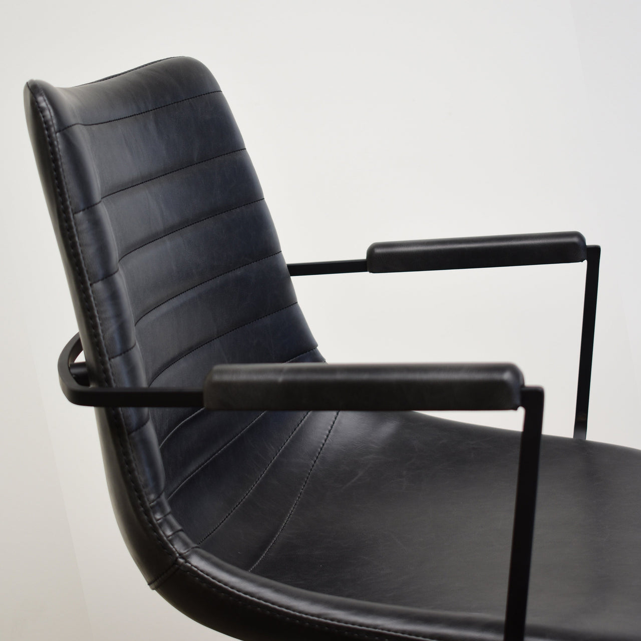 Toby Office Chair, Black PU Leather Office Chair Gingko 