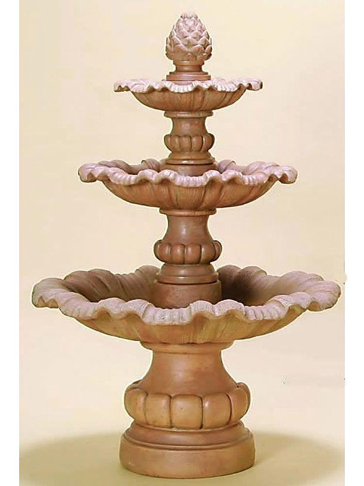 Garda Three Tier Cast Stone Outdoor Garden Fountain Fountain Tuscan 
