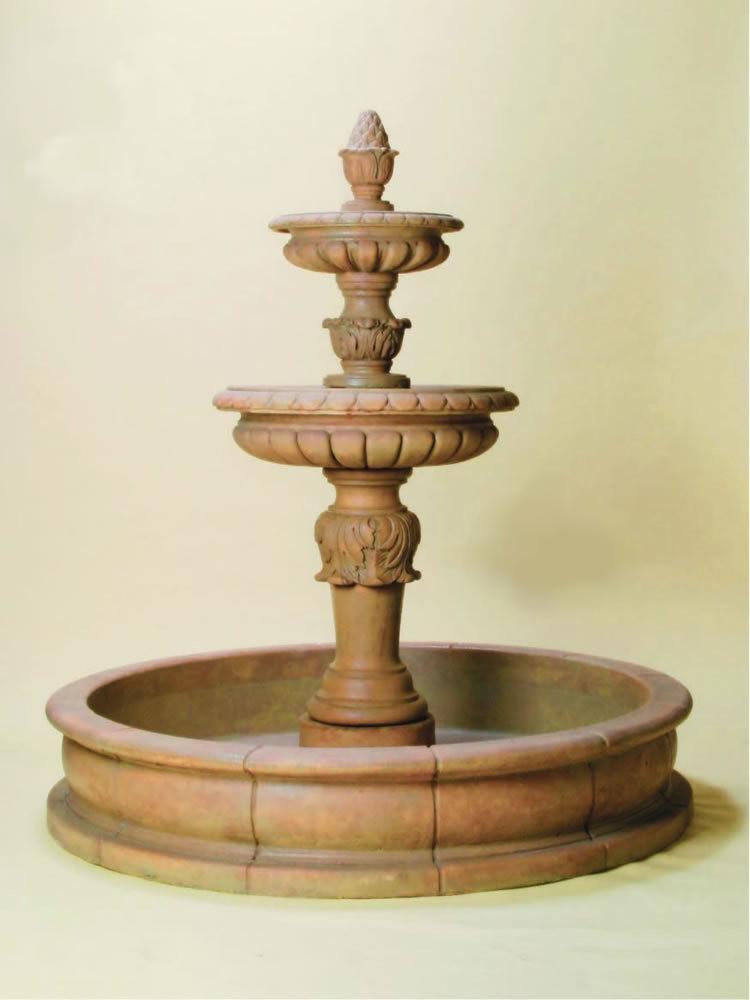 Fonte Acanto Pond Cast Stone Outdoor Garden Fountain Fountain Tuscan 