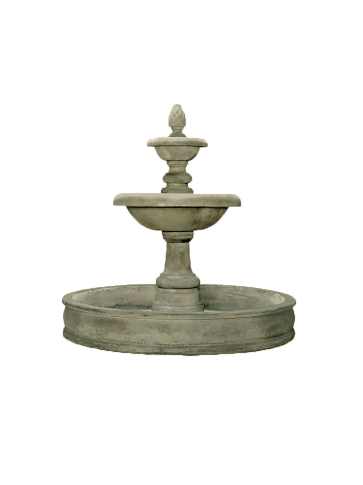 Newcastle Two Tier Pond Outdoor Cast Stone Garden Fountain Fountain Tuscan 