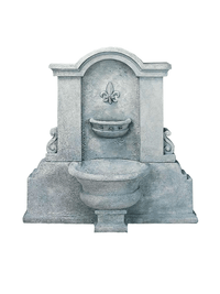 Thumbnail for Flaminia Wall Cast Stone Outdoor Garden Fountain With Spout Fountain Tuscan 