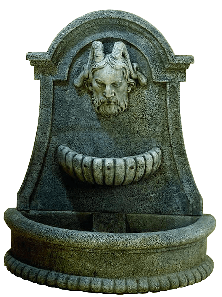Tauro Wall Cast Stone Outdoor Garden Fountain Fountain Tuscan 