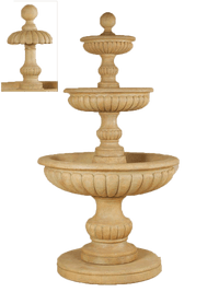 Thumbnail for Fontanone Three Tier Cast Stone Outdoor Garden Fountain Fountain Tuscan 