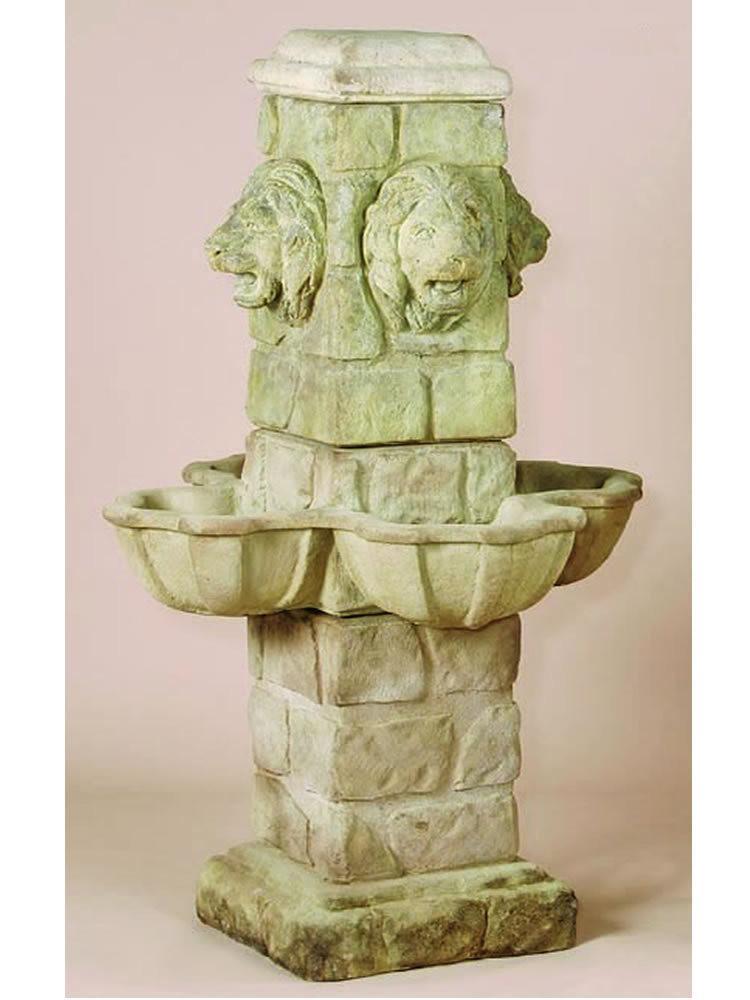 Ponte Bacoli Cast Stone Outdoor Garden Fountain With Spout Fountain Tuscan 