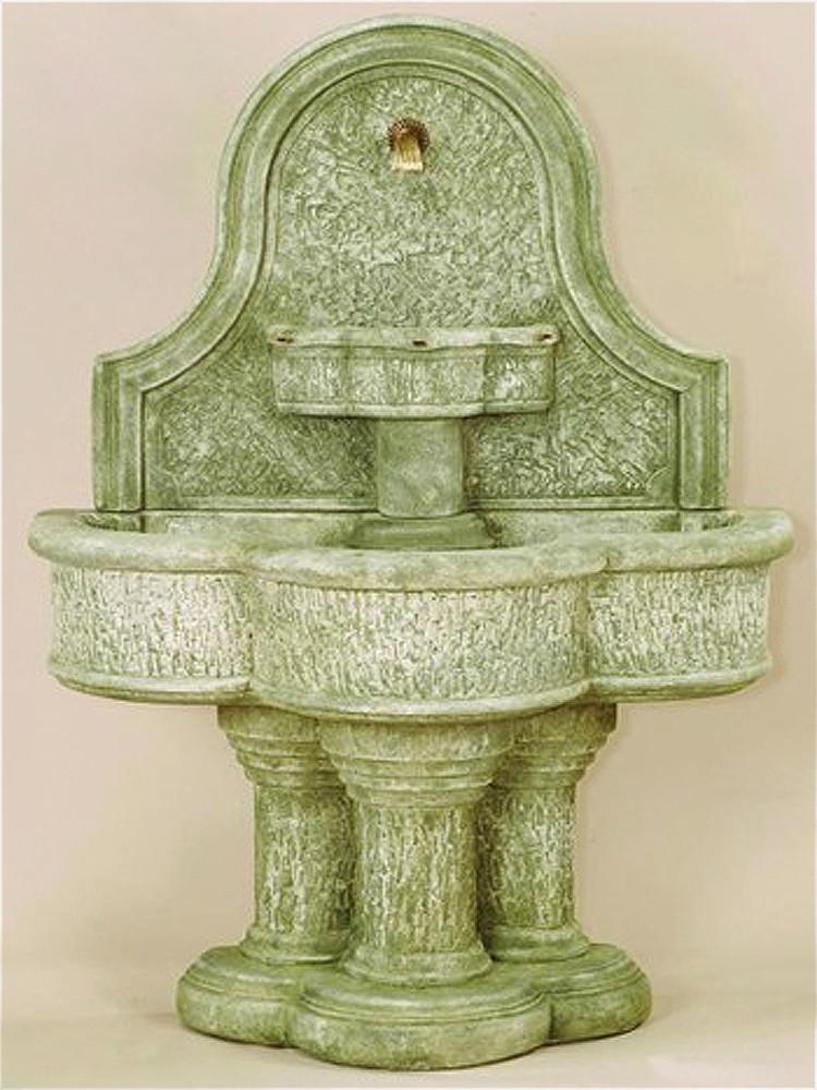 Lavica Wall Cast Stone Outdoor Water Fountain for Spout Fountain Tuscan 