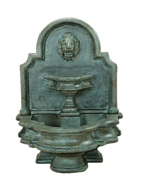 Thumbnail for Rialto Lion Wall Cast Stone Outdoor Water Fountain With Spout Fountain Tuscan 