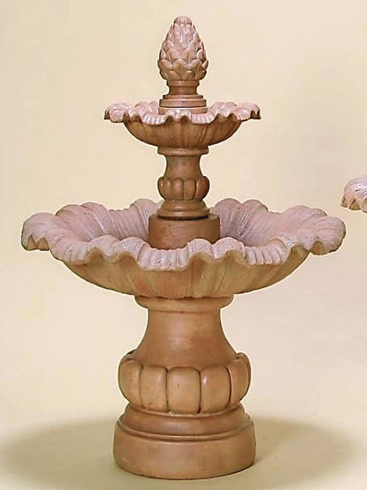 Viterbo Two Tier Cast Stone Outdoor Garden Fountain Fountain Tuscan 