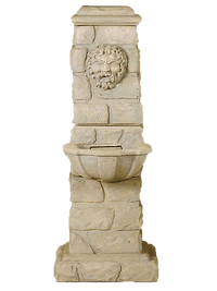 Thumbnail for Green Man Column Cast Stone Outdoor Water Fountain With Spout Fountain Tuscan 