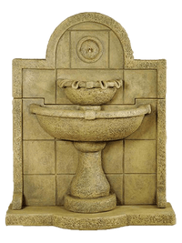 Thumbnail for Terme del Foro Wall Cast Stone Outdoor Water Fountain With Spout Fountain Tuscan 
