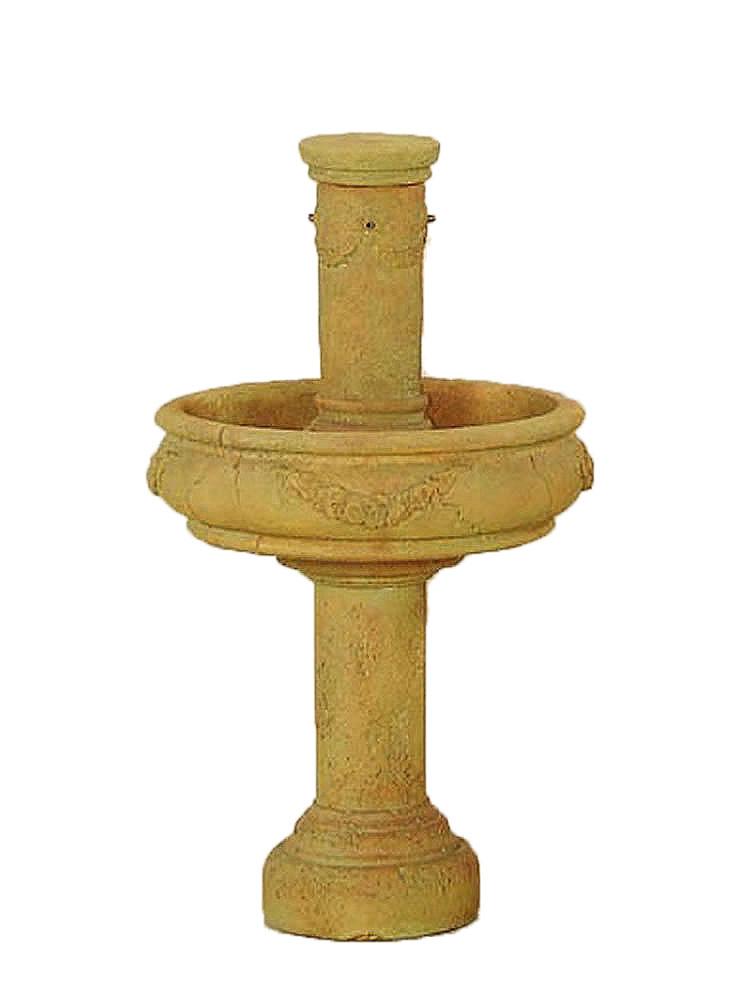 Rosa Column Cast Stone Outdoor Garden with Tall Base Fountain Tuscan 