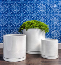 Thumbnail for Copy of Campania International Glazed Pottery I/O Cylinder Planter Urn/Planter Campania International White 