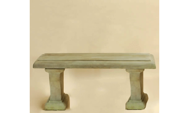 Cortona Outdoor Cast Stone Garden Bench Straight Benches Tuscan 