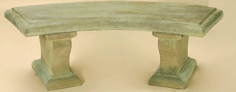 Sienna Outdoor Cast Stone Garden Bench Curved Benches Tuscan 