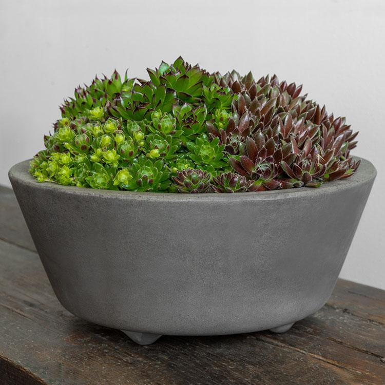 Campania International Fiber Cement Geo Footed Planter - (S/2) Urn/Planter Campania International Round 