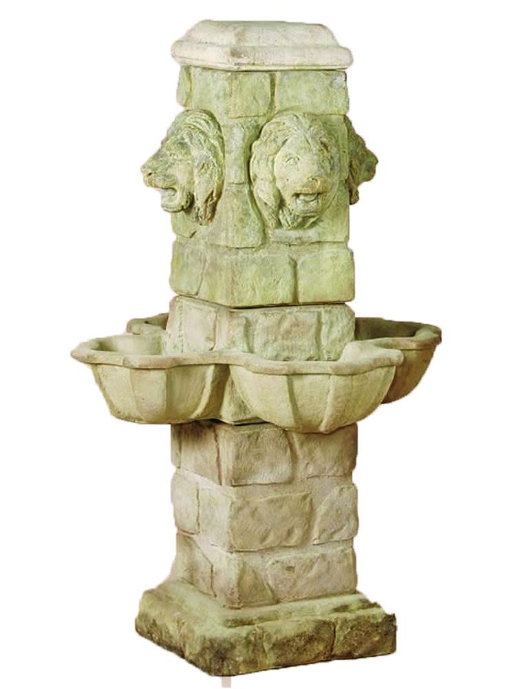 Ponte Bacoli Cast Stone Outdoor Garden Fountain With Spout Fountain Tuscan 