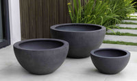 Thumbnail for Campania International Fiber Clay Piccadilly Lite Planter Urn/Planter Campania International Charcoal Large 