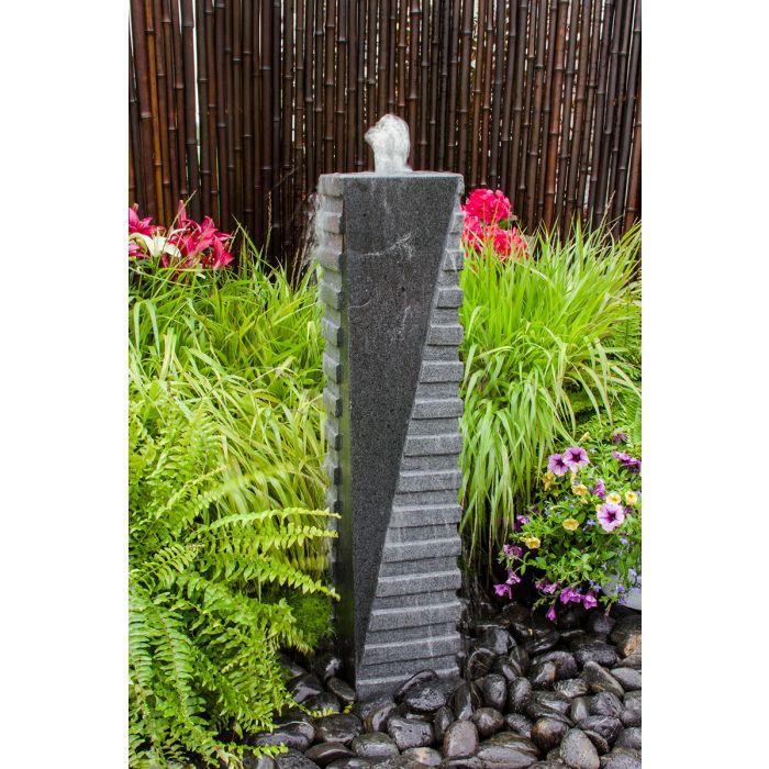 Real Stone Fountains Polished Diagonal 36″ - Granite Fountain Kit Fountain Blue Thumb 