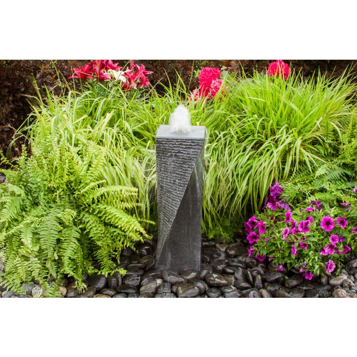 Real Stone Fountains ABGF20K Polished Twist 24″ - Granite Fountain Kit Fountain Blue Thumb 