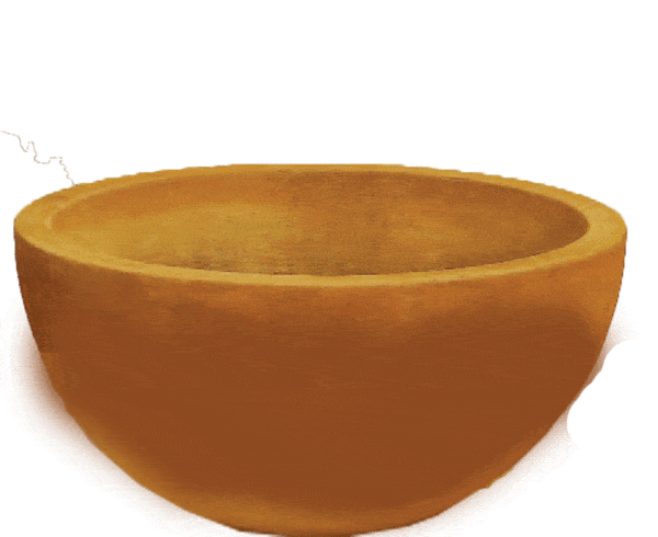 Deep Bowl Cast Stone Outdoor Garden Planter Planter Tuscan 