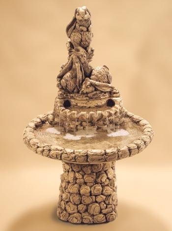 Bunny Cast Stone Fountain Fountain Fiore Stone 