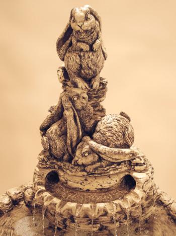Bunny Cast Stone Fountain Fountain Fiore Stone 