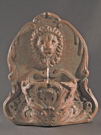 Lion Wall Cast Stone Fountain Fountain Fiore Stone 