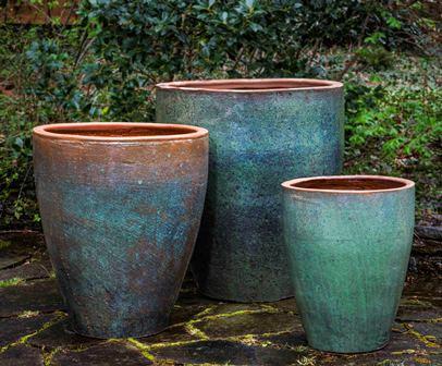 Campania International Glazed Terra cotta Tharabar Planter Urn/Planter Campania International 