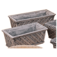 Thumbnail for Basket weave Box Cast Stone Outdoor Garden Planter Planter Tuscan 