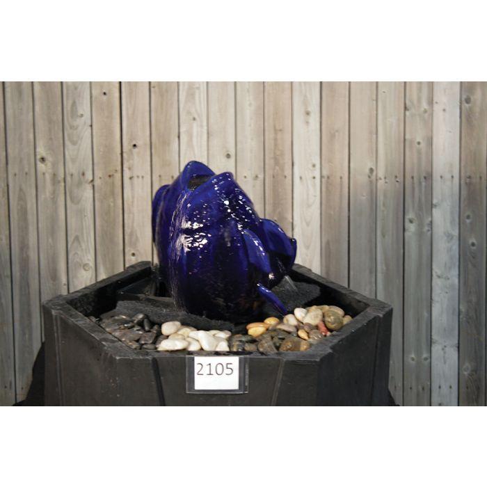 One of a Kind FNT2105 Ceramic Vase Complete Fountain Kit Vase Fountain Blue Thumb 