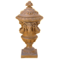 Thumbnail for Tauro Urn With Lid Cast Stone Outdoor Garden Planter Planter Tuscan 