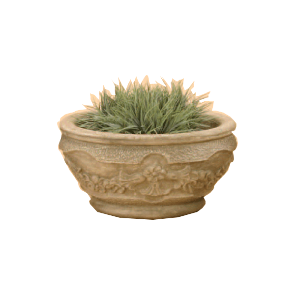 Mortaio Fiori Round Pot Cast Stone Outdoor Asian Collection Planter Tuscan 