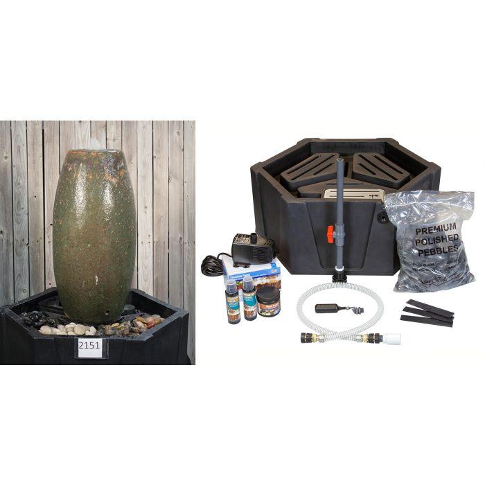 Closed Top FNT2151 Ceramic Vase Complete Fountain Kit Vase Fountain Blue Thumb 
