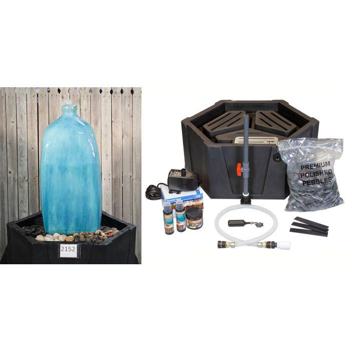 Chianti FNT2152 Ceramic Vase Complete Fountain Kit Vase Fountain Blue Thumb 
