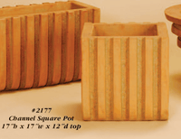 Thumbnail for Channel Square Pot Cast Stone Outdoor Garden Planter Planter Tuscan 