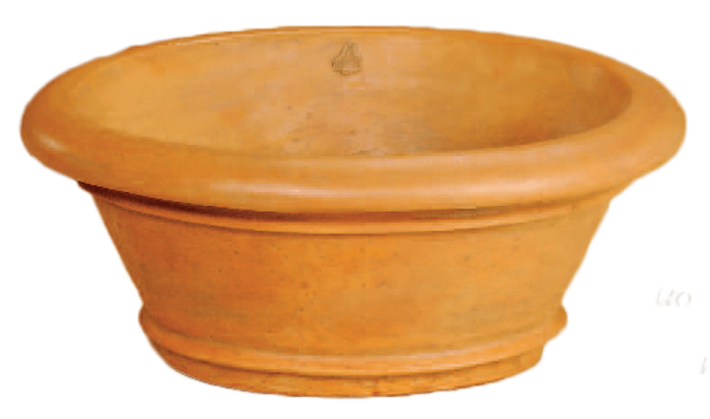 Rolled Rim Oval Pot Cast Stone Outdoor Garden Planter Planter Tuscan 