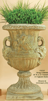 Thumbnail for Maximus Urn Cast Stone Outdoor Garden Planter Planter Tuscan 