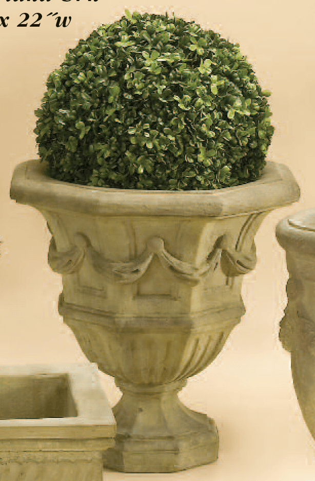 Octo Garland Urn Cast Stone Outdoor Garden Planter Planter Tuscan 
