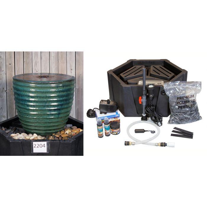 Genova FNT2204 Ceramic Vase Complete Fountain Kit Vase Fountain Blue Thumb 