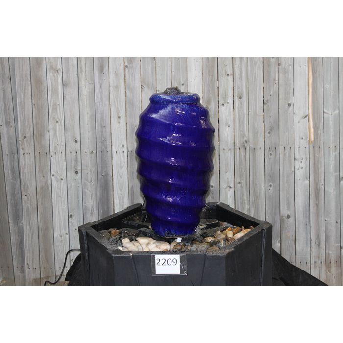 One of a Kind FNT2209 Ceramic Vase Complete Fountain Kit Vase Fountain Blue Thumb 