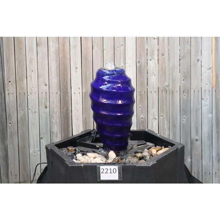 One of a Kind FNT2210 Ceramic Vase Complete Fountain Kit Vase Fountain Blue Thumb 