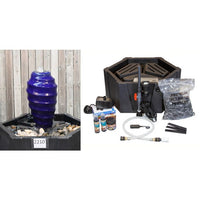 Thumbnail for One of a Kind FNT2210 Ceramic Vase Complete Fountain Kit Vase Fountain Blue Thumb 