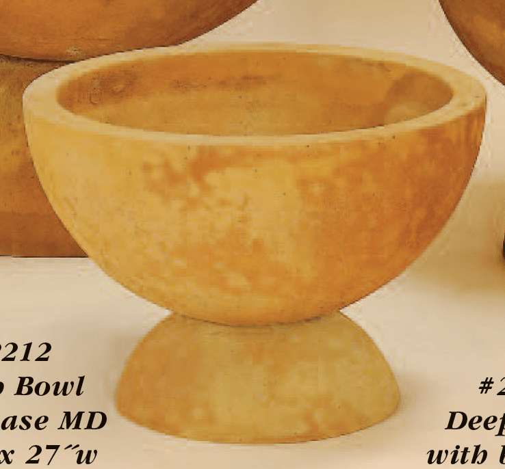Deep Bowl with Base Cast Stone Outdoor Garden Planter Planter Tuscan 