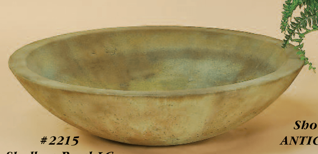 Shallow Bowl Cast Stone Outdoor Garden Planter Planter Tuscan 