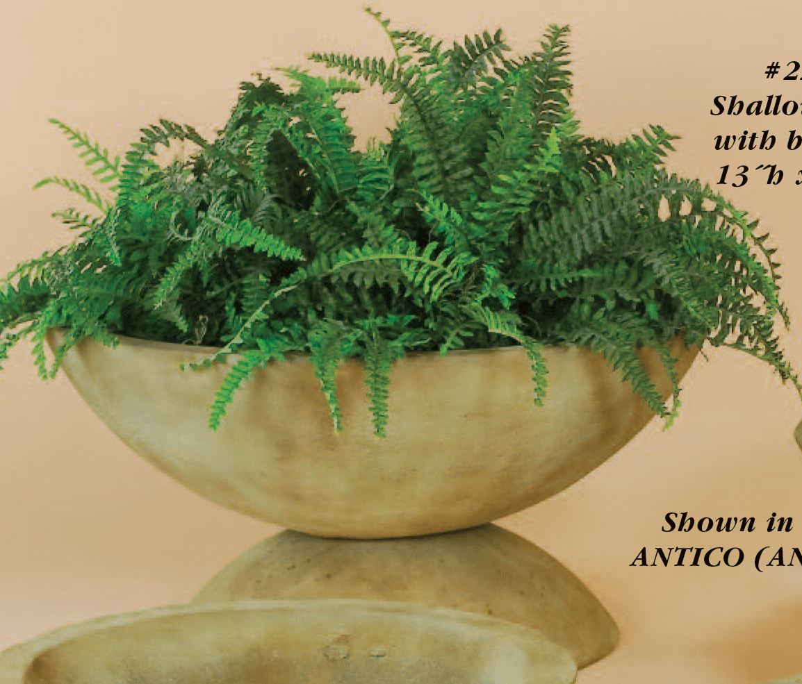 Shallow Bowl with Base Cast Stone Outdoor Garden Planter Planter Tuscan 