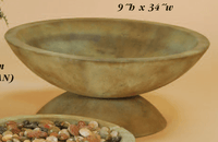 Thumbnail for Shallow Bowl with Base Cast Stone Outdoor Garden Planter Planter Tuscan 