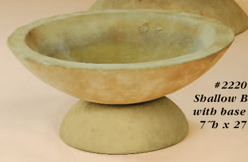 Shallow Bowl with Base Cast Stone Outdoor Garden Planter Planter Tuscan 